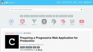 Preparing a Progressive Web Application for Production - joshmorony