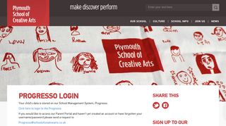 Progresso Login - Plymouth School of Creative Arts