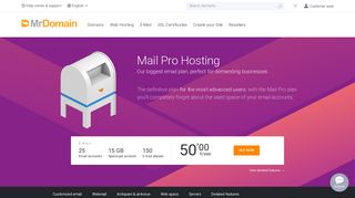 Mail Pro hosting: e-mail accounts for professionals - MrDomain