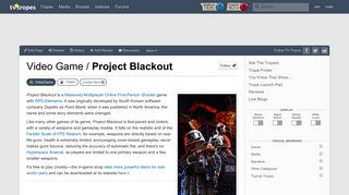 Project Blackout (Video Game) - TV Tropes
