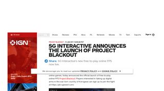 SG Interactive Announces the Launch of Project Blackout - IGN