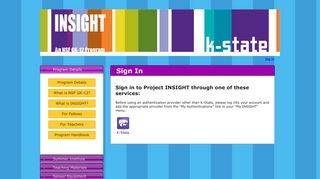 Project INSIGHT - Sign In