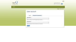 User account | IEP-Q: The IEP Quality Project
