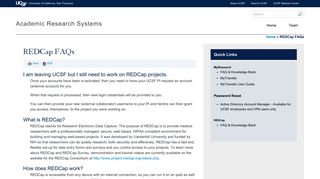 REDCap FAQs | Academic Research Systems