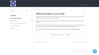 Making changes to your order - Project Repat FAQ