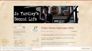 Project Sansar login page online | Jo Yardley's Second Life