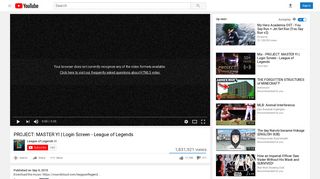 PROJECT: MASTER YI | Login Screen - League of Legends - YouTube