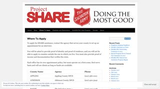 Where To Apply | Project SHARE