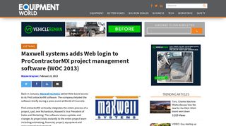 Maxwell systems adds Web login to ProContractorMX project ...
