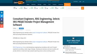 Consultant Engineers, RDG Engineering, Selects IRIS ... - Benzinga