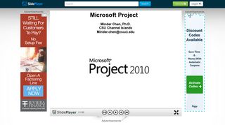 Microsoft Project Minder Chen, Ph.D. CSU Channel Islands - ppt ...