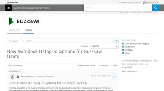 New Autodesk ID log-in options for Buzzsaw Users - Autodesk ...