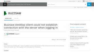 Buzzsaw desktop client could not establish connection with the server ...