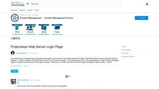 Projectwise Web Server Login Page - Content Management Forum ...