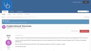Proliphix Network Thermostat - Network Resources - Universal ...