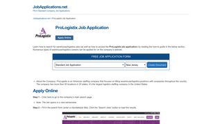 ProLogistix Job Application - Apply Online