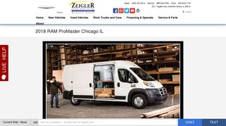 New 2018 RAM ProMaster for sale near Chicago, IL; Naperville, IL ...