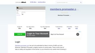 Members.promaster.com website. Login.