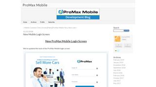 New Mobile Login Screen - ProMax Mobile - ProMax Dealer Updates