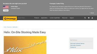 Helix - On-site stocking made easy - Promega Corporation