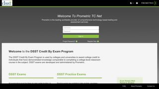 the DSST Credit By Exam Program - Prometric TC Net - Prometric TC ...