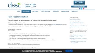 Scores/Transcripts | DSST | Get College Credit