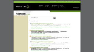 Search Center : test results - Prometric