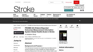 PROMIS GH (Patient-Reported Outcomes Measurement Information ...