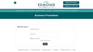Business Promotions Rep Login - Edmond Area Chamber of Commerce