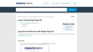 Log in Using Single Sign-On – ProntoForms Help & Support