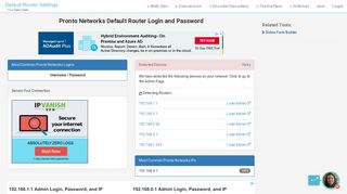 Pronto Networks Default Router Login and Password - Clean CSS
