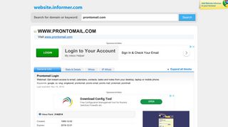 prontomail.com at WI. Prontomail Login - Website Informer
