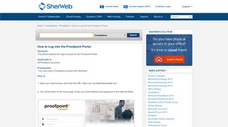 How to Log into the Proofpoint Portal : Compliance | SherWeb