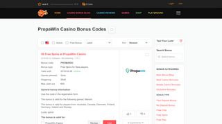 PropaWin Casino Bonus Codes - thebigfreechiplist
