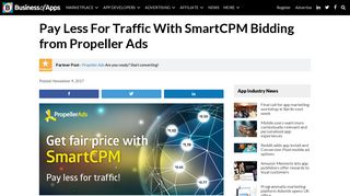 Pay Less For Traffic With SmartCPM Bidding from Propeller Ads