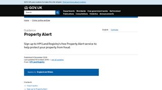 Property Alert - GOV.UK