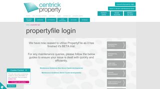 propertyfile login - Centrick Property