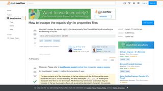 How to escape the equals sign in properties files - Stack Overflow