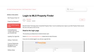 Login to MLS Property Finder – Elm Street Technology Help Center