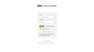 EIG Property Management - Sign in