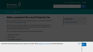 Make a payment for Local Property Tax (LPT)