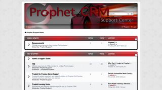 ProphetCRM Knowledge & Support - Prophet Support Home