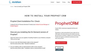 How to Install your Prophet CRM - Avidian Technologies