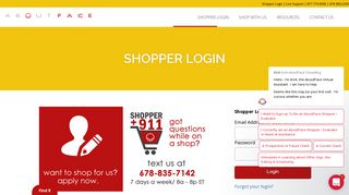 Shopper Login | AboutFace