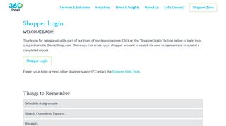 Shopper Login • 360 Intel