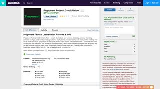 Proponent Federal Credit Union Reviews - WalletHub