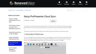 Setup ProPresenter Cloud Sync – Renewed Vision