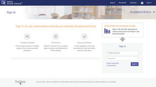 Academia Sinica - ProQuest Ebook Central