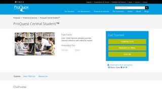 Products - ProQuest Central Student™