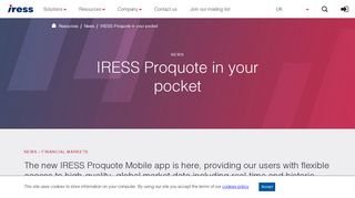 IRESS :: IRESS Proquote in your pocket